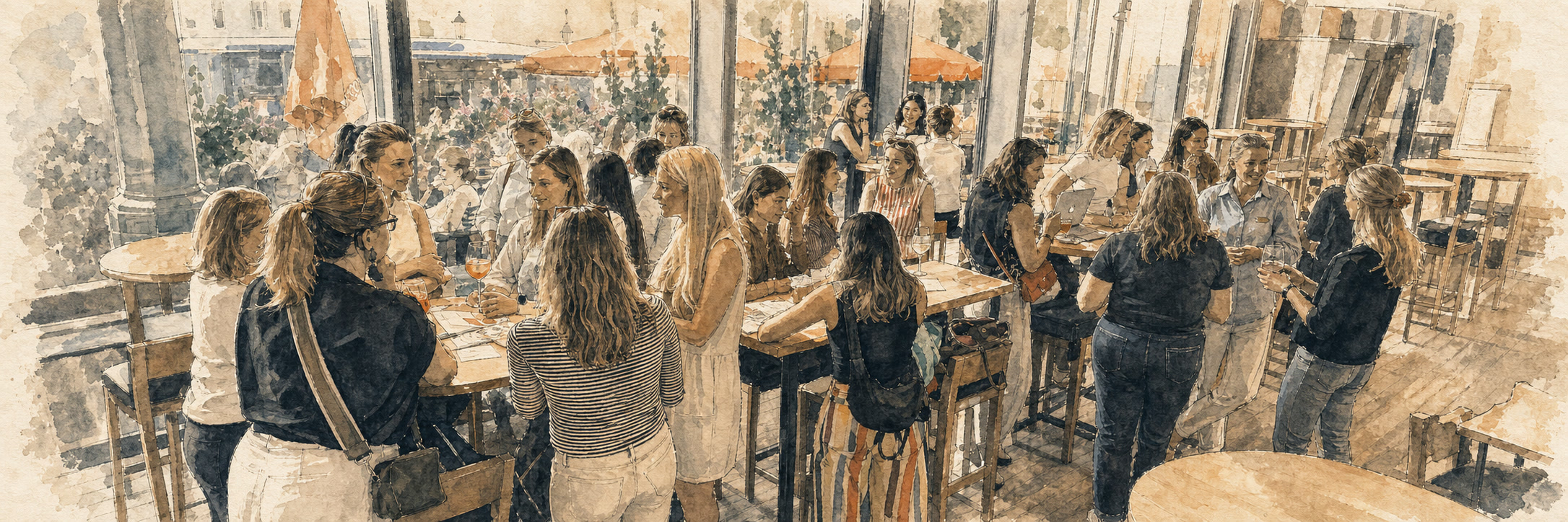 Women in conversation at the first Women in AI Social in Munich.